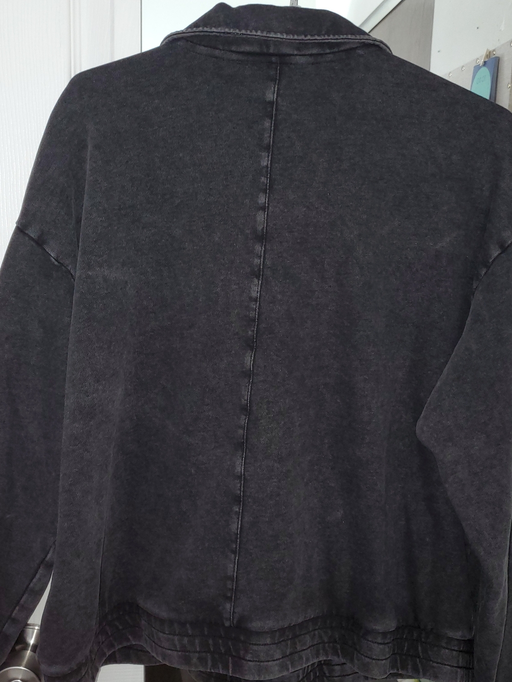 Peace Love World Washed Black Half Zip Sweater - Picture 2 of 3